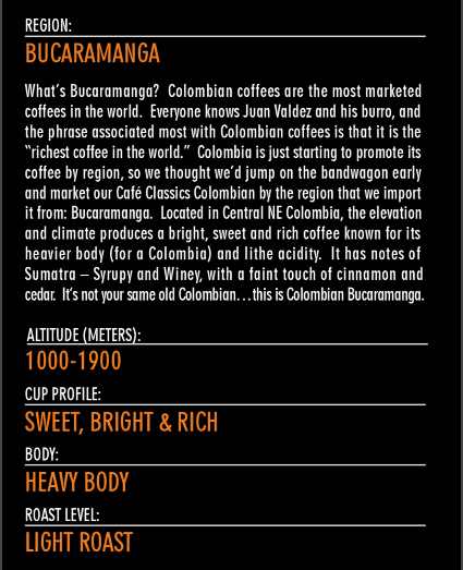 Cafe Classics-POD-Colombian Bucaramanga