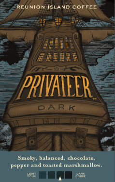 Reunion Island Privateer Dark Roast Coffee -2.5 oz - 24 Count