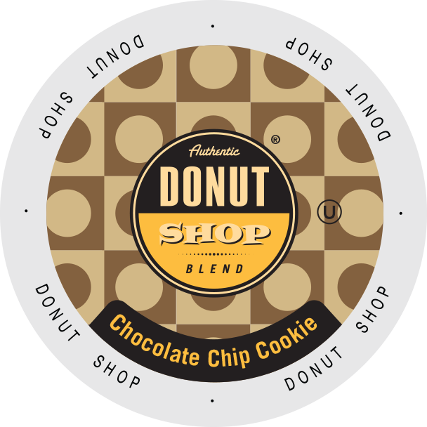 Authentic Donut Shop Chocolate Chip Cookie flavored coffee, k-cup 2.0 compatible,
