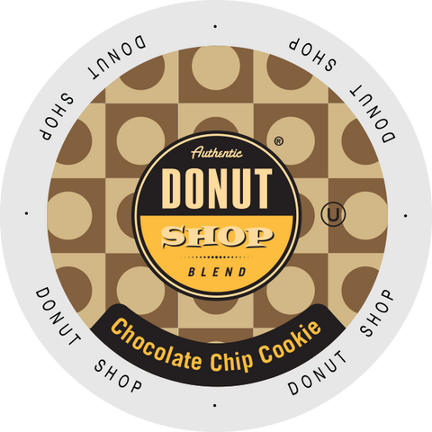 Authentic Donut Shop Chocolate Chip Cookie flavored coffee, k-cup 2.0 compatible,
